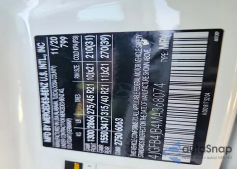 2021 Mercedes-Benz Gle 350 z USA, uszkodzony, nr VIN 4JGFB4JB4MA368074